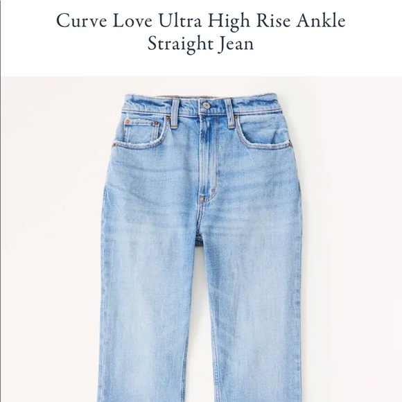 Abercrombie & Fitch Denim - Curve Love Ultra High Rise Ankle Straight Jean